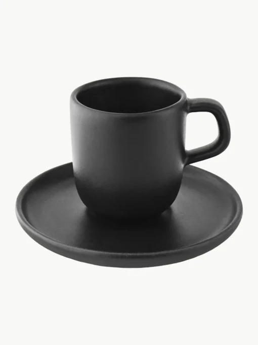 Espresso kopjes Nordic Kitchen met schoteltjes, 4 stuks