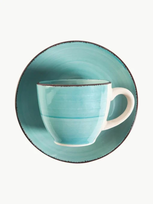 Espressokopjes Baita Acqua met schoteltjes, set van 6