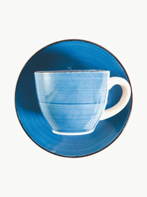Espressokopjes Baita Acqua met schoteltjes, set van 6