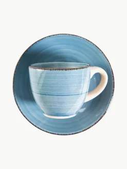 Espressokopjes Baita Acqua met schoteltjes, set van 6
