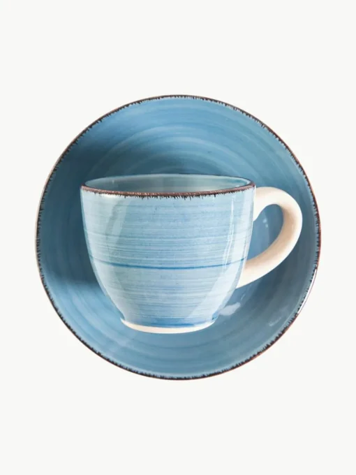 Espressokopjes Baita Acqua met schoteltjes, set van 6