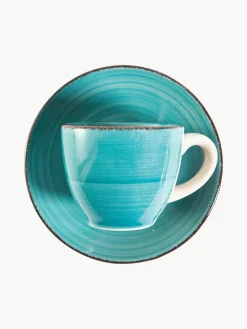 Espressokopjes Baita Acqua met schoteltjes, set van 6