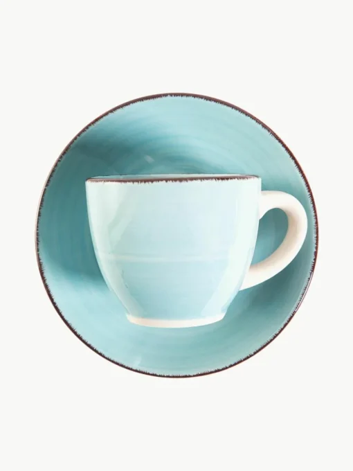 Espressokopjes Baita Acqua met schoteltjes, set van 6