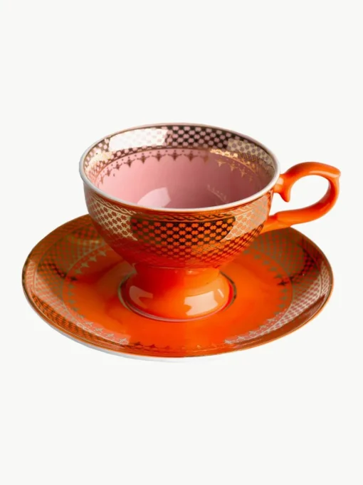 Espressokopjes Grandma met schoteltjes, set van 4