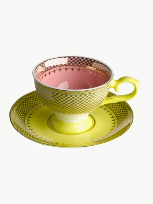 Espressokopjes Grandma met schoteltjes, set van 4