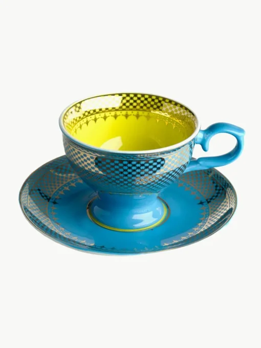 Espressokopjes Grandma met schoteltjes, set van 4