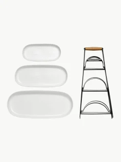 Etagère Tower met afneembare plateaus van porselein