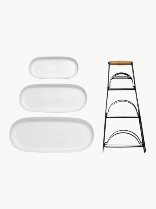 Etagère Tower met afneembare plateaus van porselein