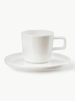 Fine Bone China espressokopjes Oco met schoteltjes, 6 stuks