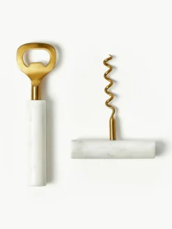 Flesopener Agata met marmeren handvat, set van 2