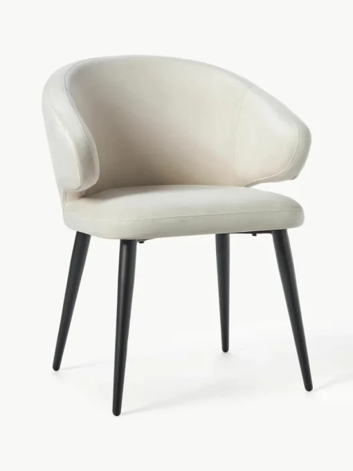 Fluwelen armstoel Celia in modern design