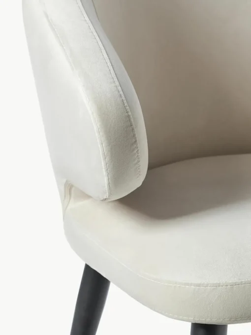 Fluwelen armstoel Celia in modern design
