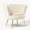 Fluwelen cocktailfauteuil Oyster