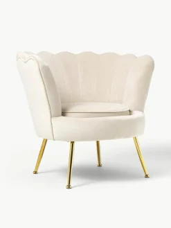 Fluwelen cocktailfauteuil Oyster
