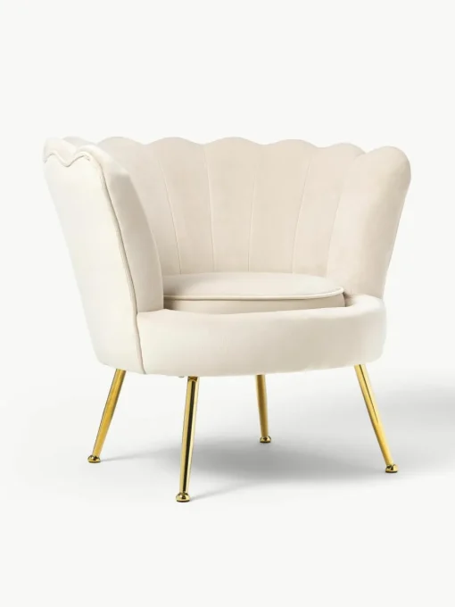 Fluwelen cocktailfauteuil Oyster