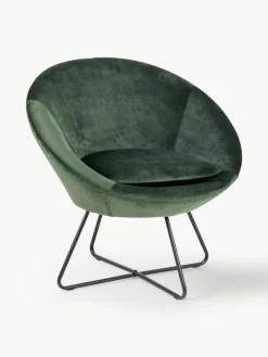 Fluwelen cocktailfauteuil Center