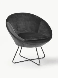 Fluwelen cocktailfauteuil Center
