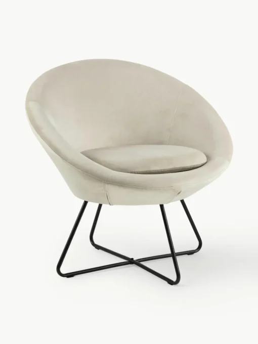 Fluwelen cocktailfauteuil Center