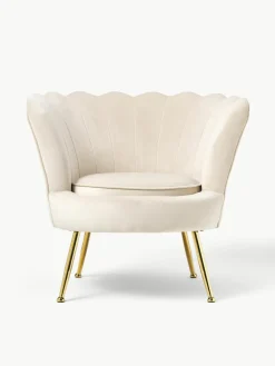 Fluwelen cocktailfauteuil Oyster