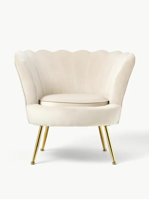 Fluwelen cocktailfauteuil Oyster