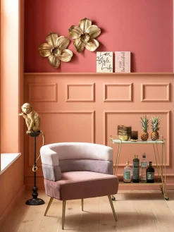 Fluwelen fauteuil Sandwich in retro design