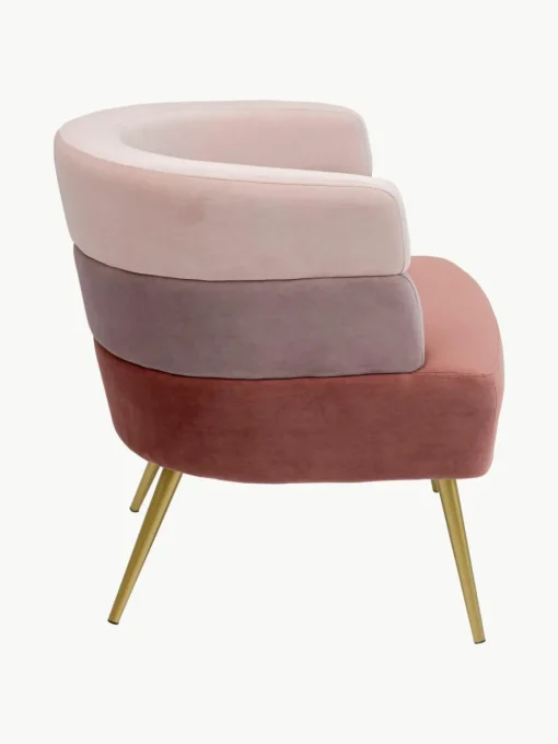 Fluwelen fauteuil Sandwich in retro design