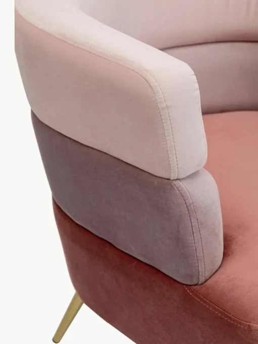 Fluwelen fauteuil Sandwich in retro design