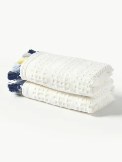 Fluwelen handdoek Tallulah met decoratieve franjes, in verschillende formaten