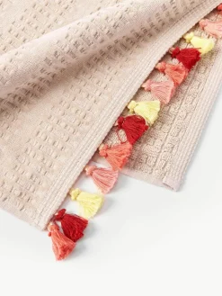 Fluwelen handdoek Tallulah met decoratieve franjes, in verschillende formaten