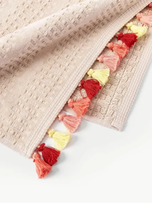 Fluwelen handdoek Tallulah met decoratieve franjes, in verschillende formaten