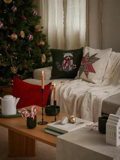 Fluwelen kussenhoes Celeste met winters motief