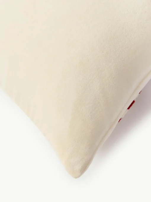 Fluwelen kussenhoes Darva met getuft snoepstokken-patroon
