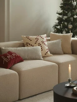 Fluwelen kussenhoes Darva met getuft snoepstokken-patroon