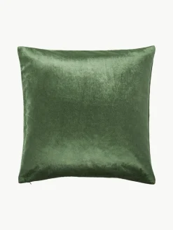 Fluwelen kussenhoes Isadora met kerstboomborduursel