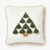 Fluwelen kussenhoes Skyler met kerstmotief en kwastjes