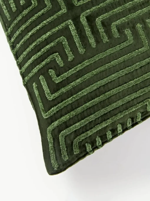 Fluwelen kussenhoes Stormi met chenille-borduurwerk