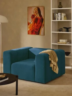 Fluwelen loungefauteuil Lena
