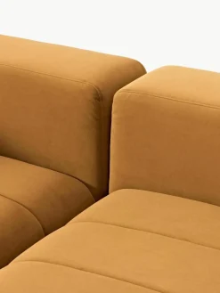 Fluwelen modulaire bank Lena (4-zits) met kruk