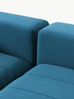 Fluwelen modulaire bank Lena (4-zits) met kruk