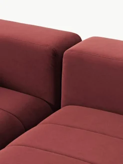 Fluwelen modulaire bank Lena (3-zits) met kruk