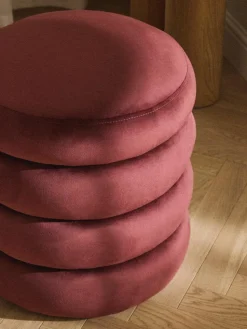 Fluwelen poef Alto met opbergruimte