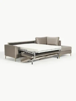 Fluwelen slaapbank Luna (3-zits) met matras