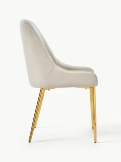 Fluwelen stoel Ava met gouden poten