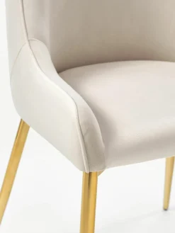 Fluwelen stoel Ava met gouden poten