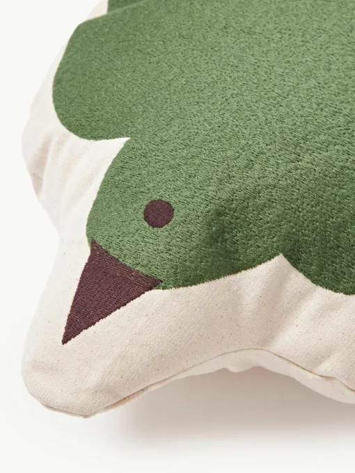 Geborduurd kussen Swif Bird van biokatoen