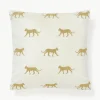 Geborduurde fluwelen kussenhoes Cheetah