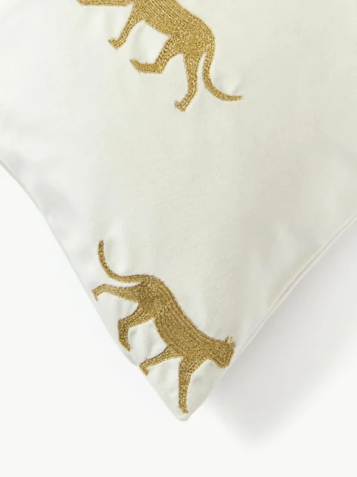Geborduurde fluwelen kussenhoes Cheetah
