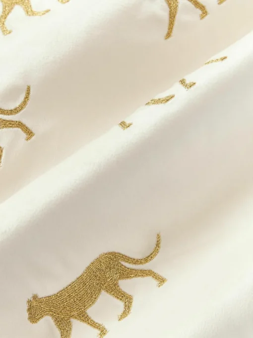 Geborduurde fluwelen kussenhoes Cheetah