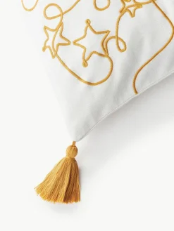 Geborduurde kussenhoes Alora met kerstmotief