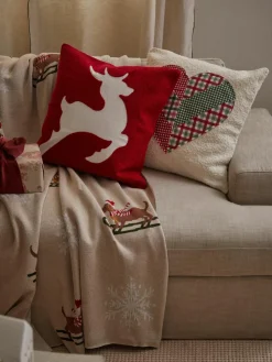 Geborduurde kussenhoes Elysia met hert motief